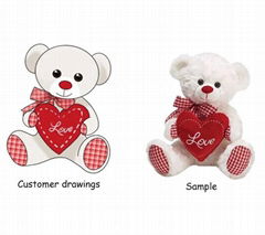 Custom design stuff plush doll custom embroidered plush toy bespoke plushies