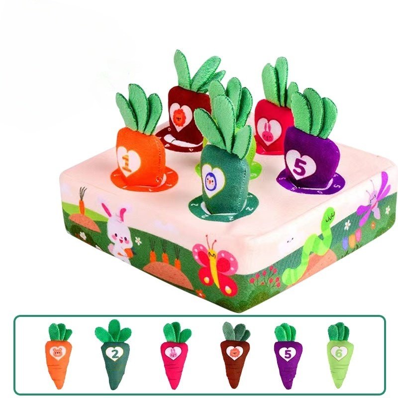 Washable Kids Carrot Plush Toy Pulling Carrot Toy Soft Toy Fruit Game Puzzle 2