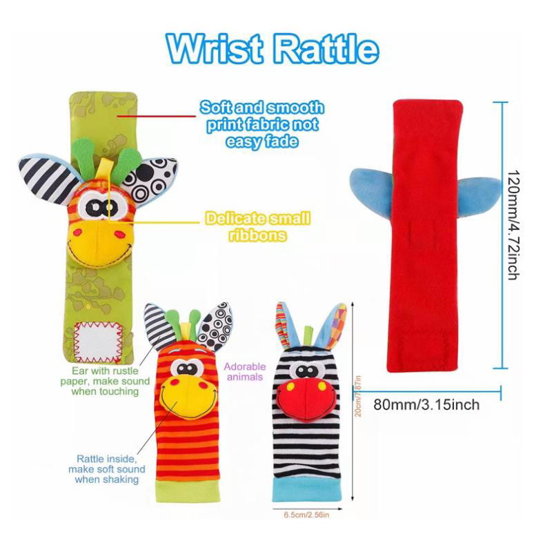  Baby Wrist Rattle infant wrist rattles Arm Hand Bracelet Rattle Toddlor Toy  3