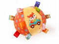 Educational toy plush rattle ball tinkle crinkle soft activity ball Plush ball