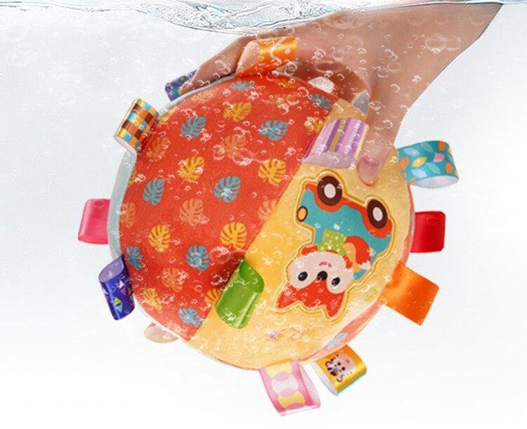 Educational toy plush rattle ball tinkle crinkle soft activity ball Plush ball 4