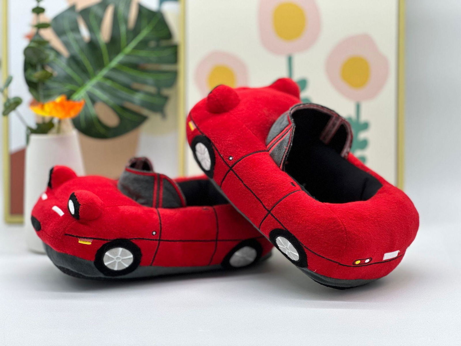 Miata Plush Slippers Plush Car Slipper Cartoon Car Shape Indoor Slippers 2