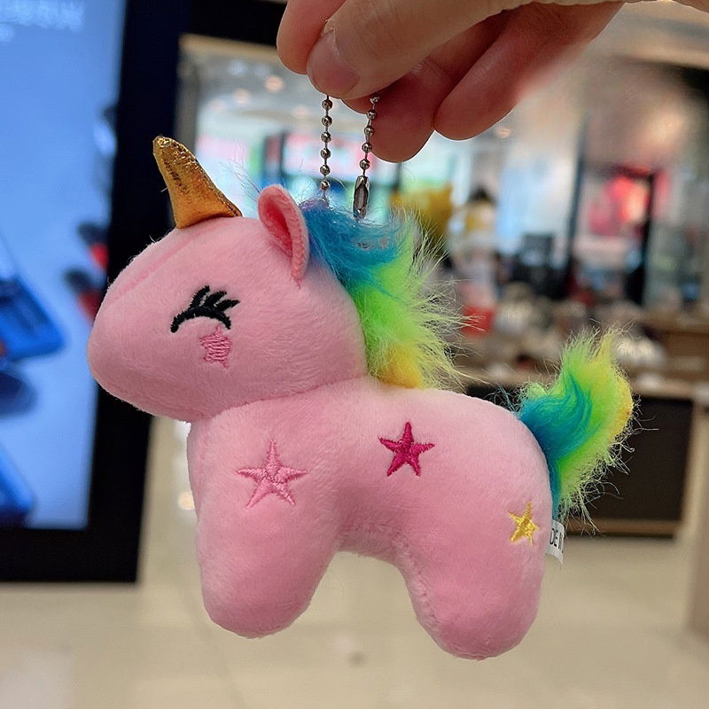 Rainbow Unicorn Plush Toy Keychain unicorn keychain plush soft unicorn key ring  5