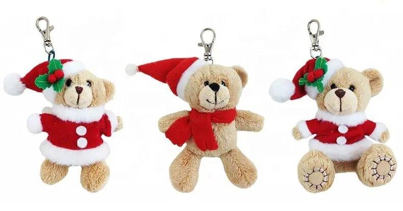 Small xmas plush keychain Plush Set for Christmas Mini Bear Plush Xmas keychain