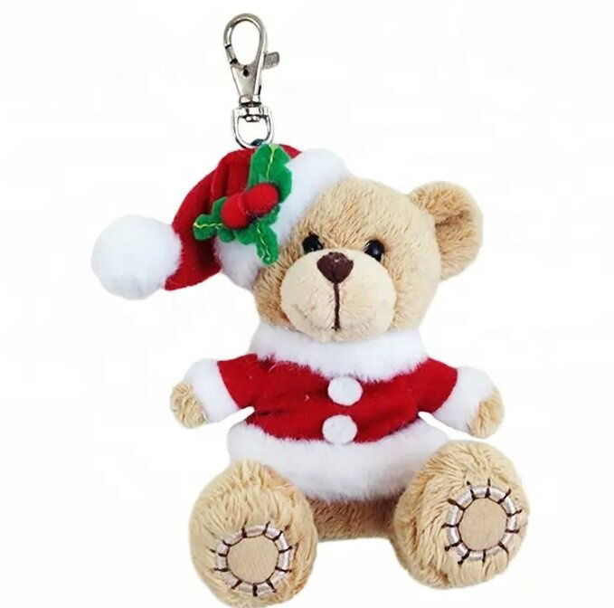 Small xmas plush keychain Plush Set for Christmas Mini Bear Plush Xmas keychain 3