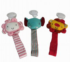 Customized baby animal pacifier holder plush pacifier clips baby pacifier chain