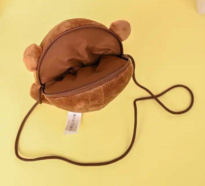 Custom plush bear crossbody bag plush bag cross-body cartoon novelty plush purse 2