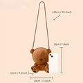 Custom plush bear crossbody bag plush bag cross-body cartoon novelty plush purse