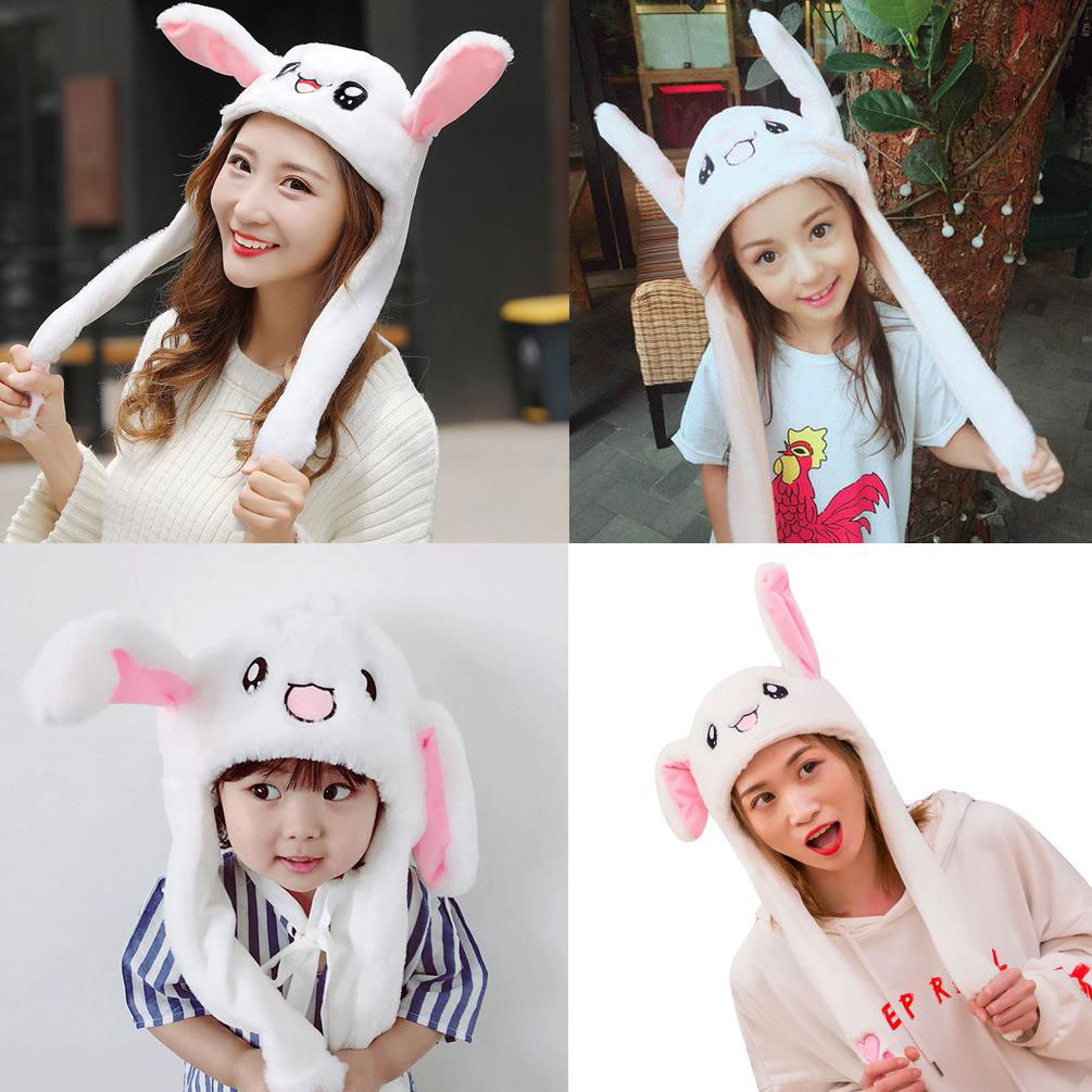Plush Hat Moving Ears Moving Rabbit Ears Hat Moving Ear Hat Animal Jumping Hats  5