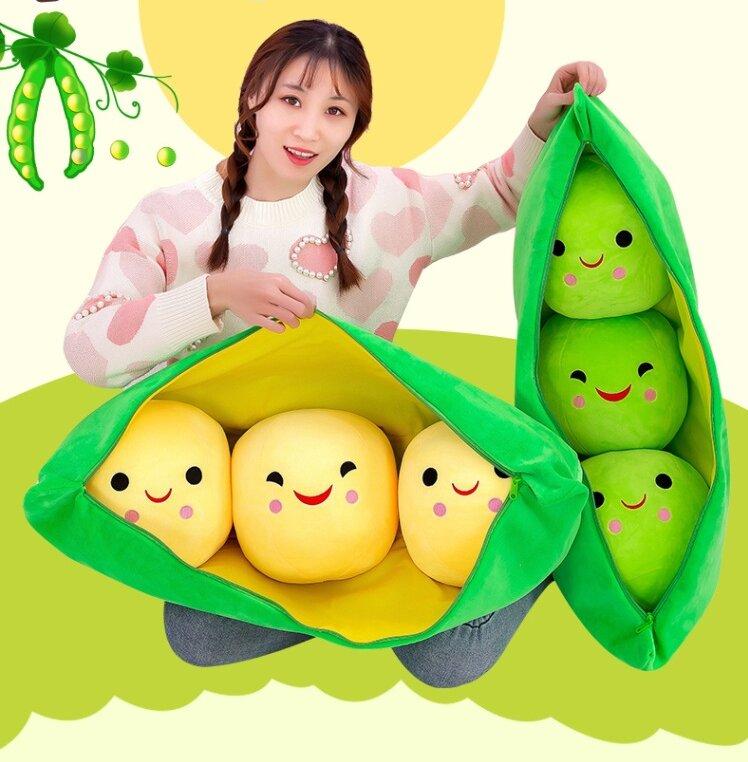 The giant peas in a pod plush peas pillow pea pod pillow peas a pod stuffed toy 4