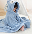 Customized baby plush hoodie blanket baby hooded towel hooded kids bath towels 2