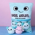 Sweet savory plush angel axolotl plush yogurt melts plush cheesy puffs plush