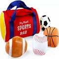 My first sports bag baby children football basketball baseball sport bags plush  7