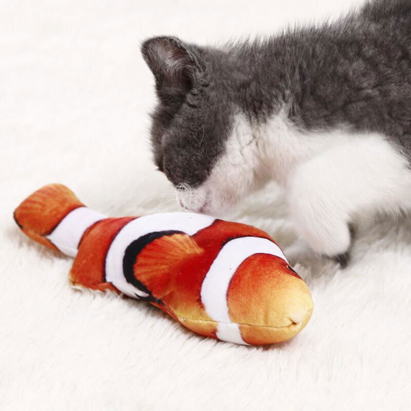 Interactive Pets Pillow Catnip Toys Simulation Plush Fish Shape Chew Cat Toy 3