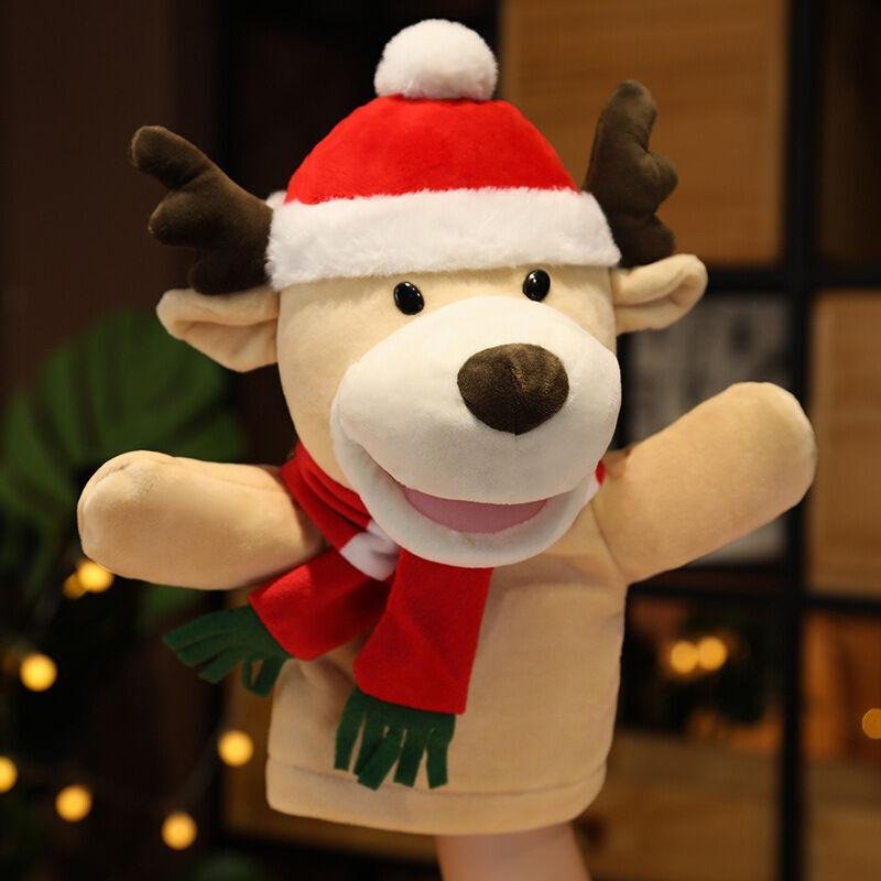 Christmas Hand Plush Puppet Toy Finger Puppet Stuffed Animal Toy for Kids Gift 4