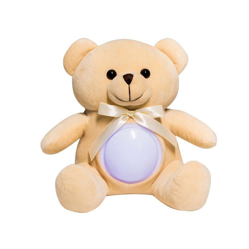 Cute plush bear kids night light with touch sensor LED night light plush toy  4