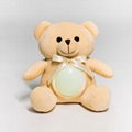 Cute plush bear kids night light with touch sensor LED night light plush toy 