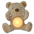 Cute plush bear kids night light with touch sensor LED night light plush toy 