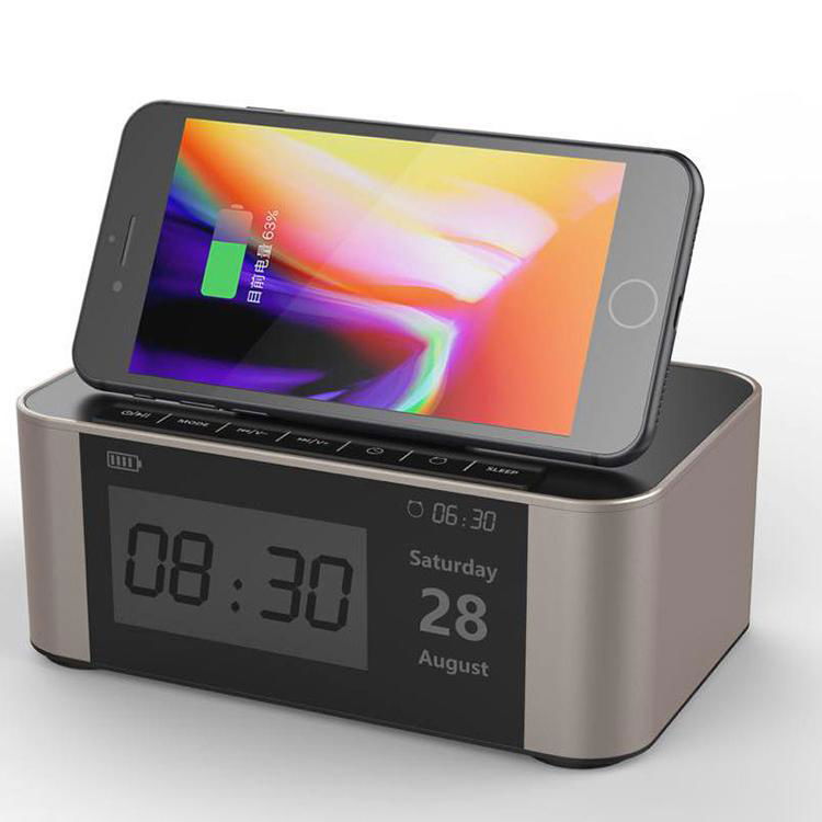 shenzhen sound speaker with wireless charging and alarm clock for Christmas gift 2