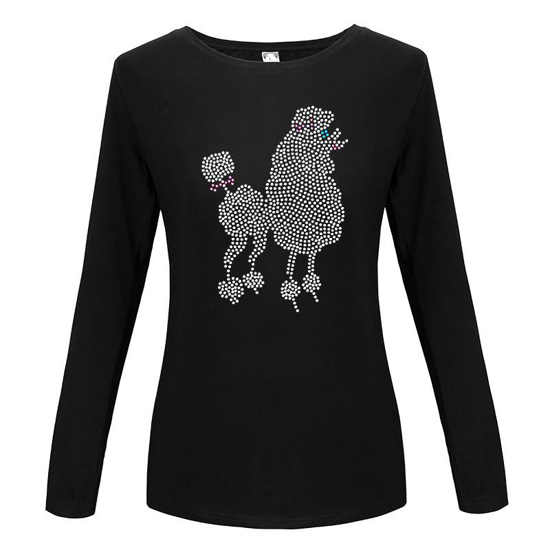 Custom Group Transfer Rhinestone Beading Tshirts Spider Horse Dog Bee Long Sleev 5