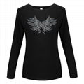 Custom Beaded Rhinestone embellishment Tshirts Butterfly Long Sleeve