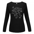 Custom Beaded Rhinestone embellishment Tshirts Butterfly Long Sleeve 4