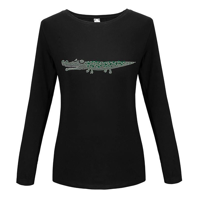  Sparkling rhinestone Custom Tshirts Animal Long Sleeve Shirt  2