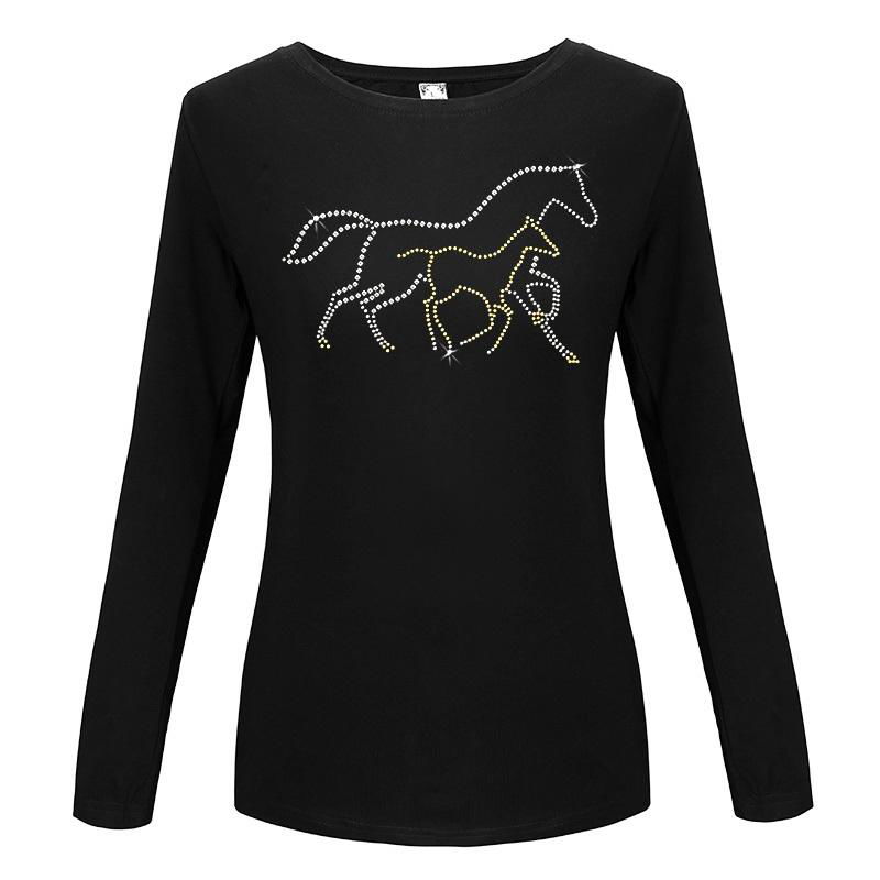  Sparkling rhinestone Custom Tshirts Animal Long Sleeve Shirt  3