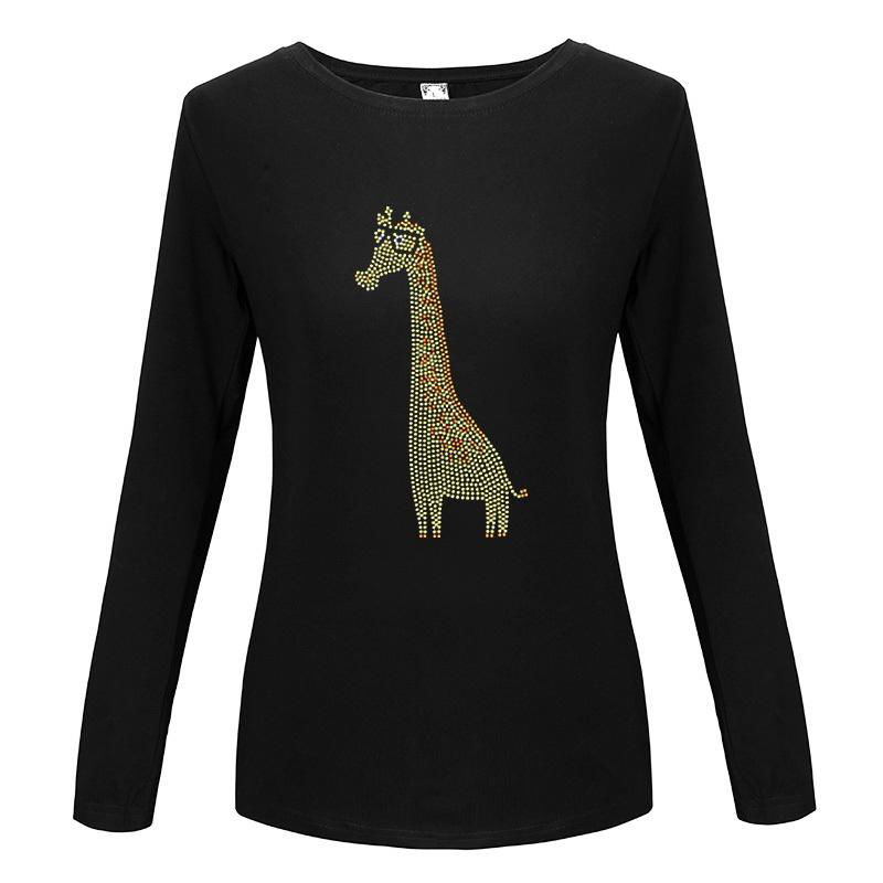  Sparkling rhinestone Custom Tshirts Animal Long Sleeve Shirt  4
