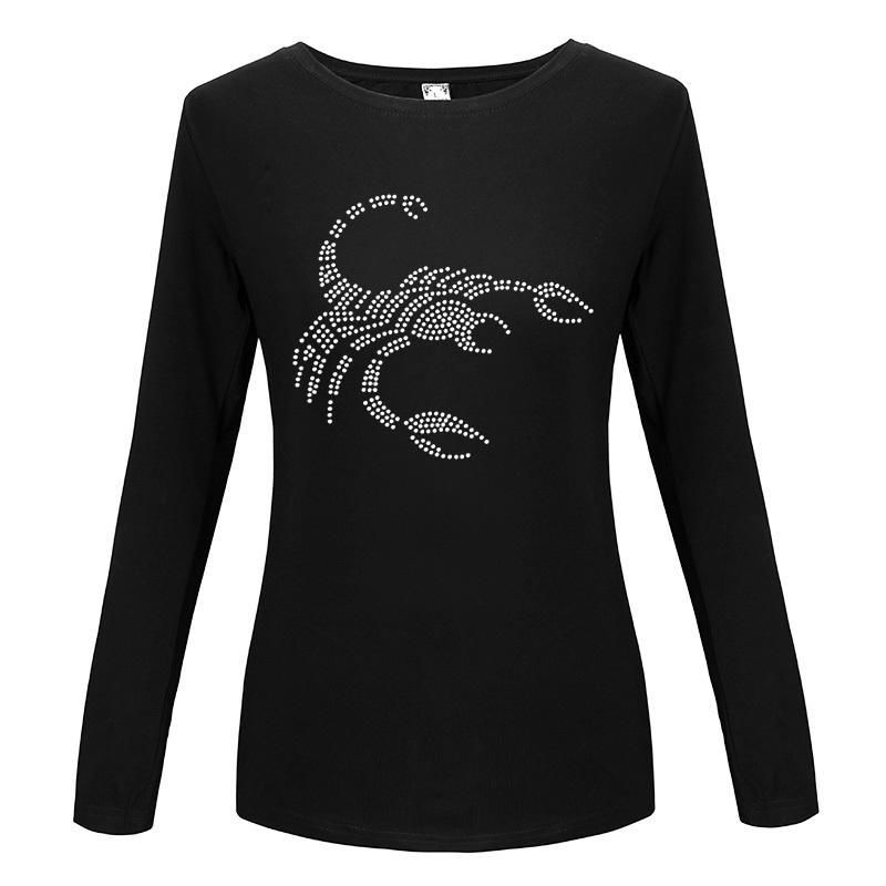  Sparkling rhinestone Custom Tshirts Animal Long Sleeve Shirt  5