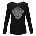 Long Sleeve Shirt Women Rhinestone Crystals Clothing Custom Unique T-shirts  4