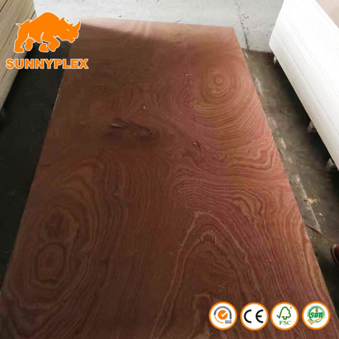 2~25mm 1220*2440 Commercial Sapeli Plywood Furniture Plywood