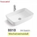 excellent quality bathroom design countertop rectangular ceramic hand wash basin 3