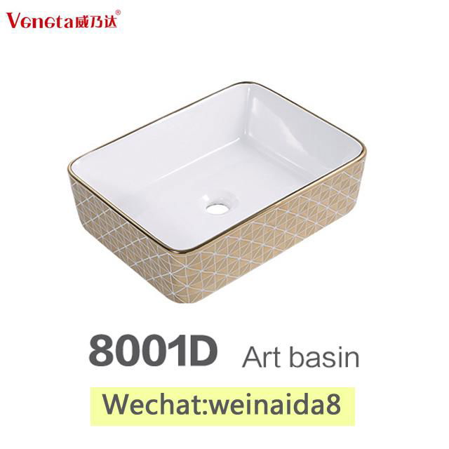 chaozhou china rectangular ceramic art decorative wash basin