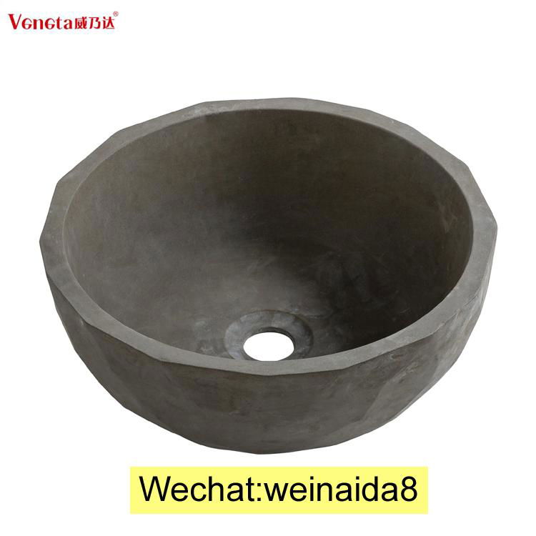 european market high quality waterproof round shape matte black concrete basin 4