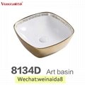 hot sale decorative gold oval countertop art basin 3