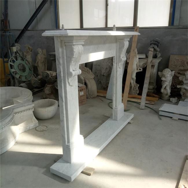 White Carrara Marble Fireplace 2