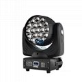 19Pcs RGBW 4in1 LED Moving Head Zoom with Circle