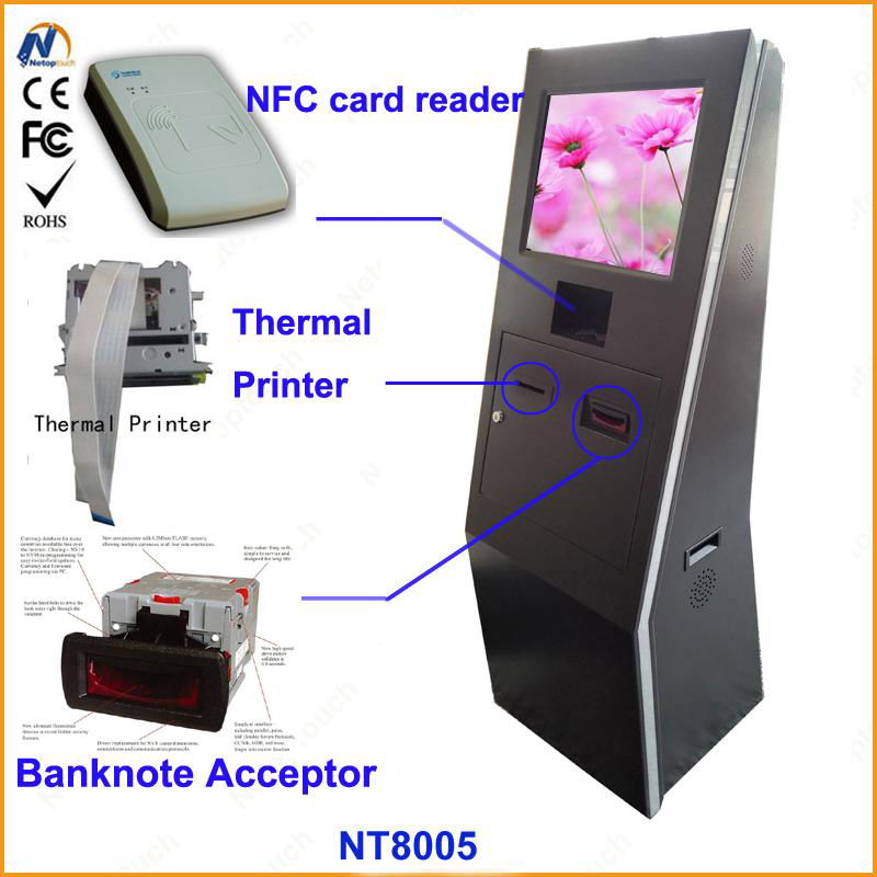 Self customized touch screen payment kiosk with NFC card reader 5