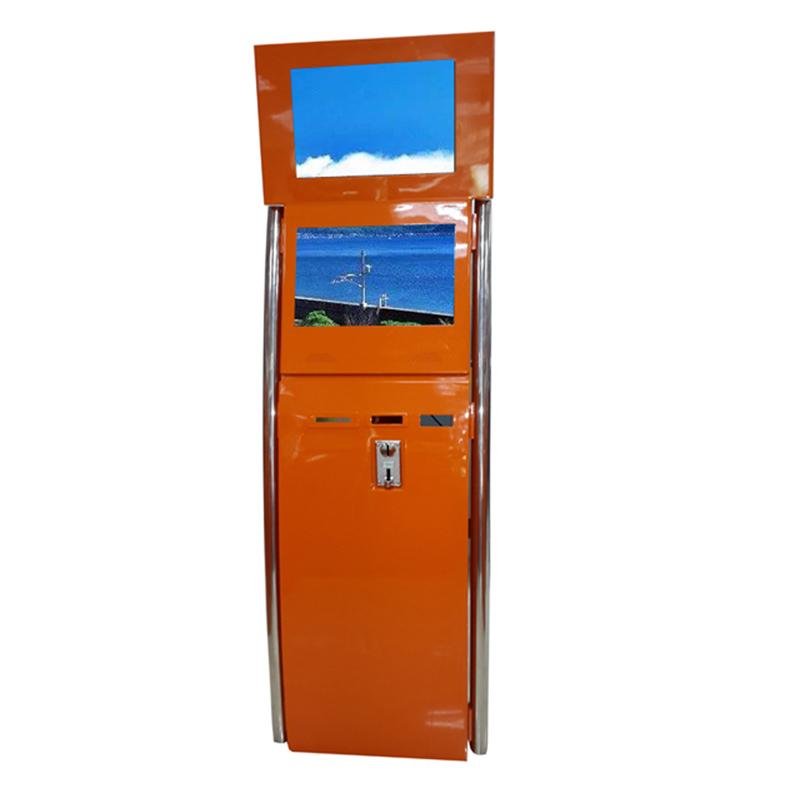 Dual Touch Screen Information Kiosk Terminal With LED Light For Payment