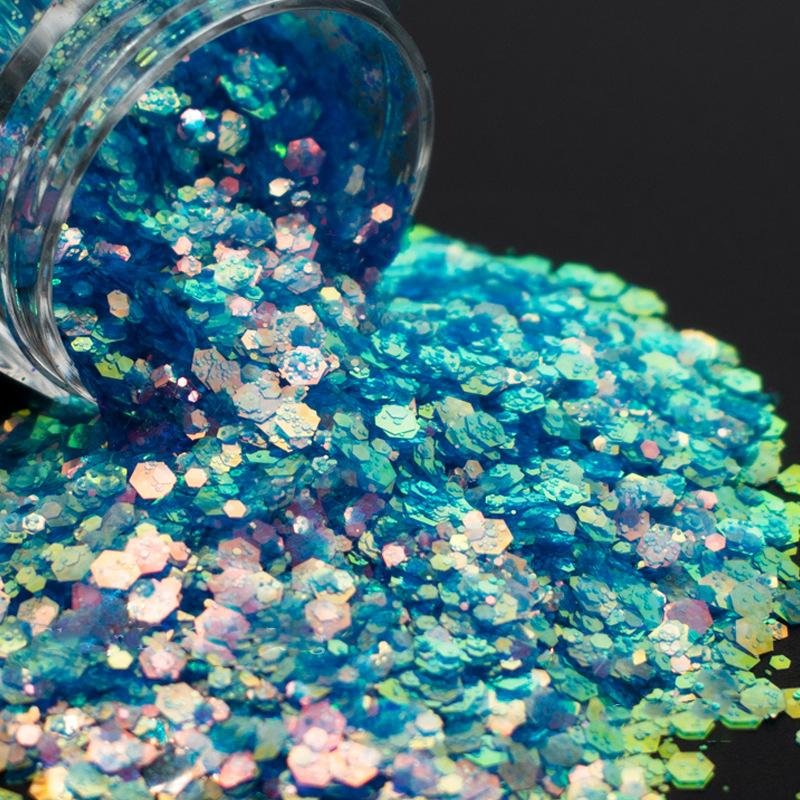 Manicure starry sky neon sequins seven-color laser shards glitter powder 5