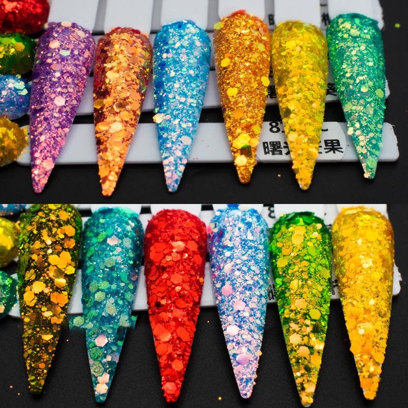 Manicure starry sky neon sequins seven-color laser shards glitter powder