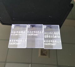 Transparent laser marking powder to engrave white fonts.