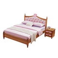 502 wood color girl's bed soft double bedroom furniture 1