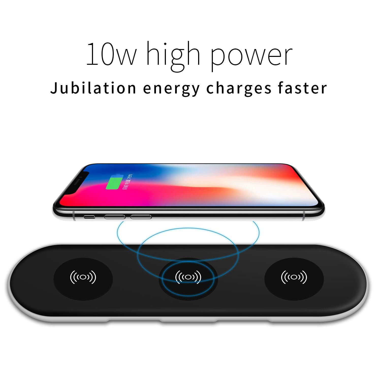 Three Coils multiple interface Wireless Charger For iPhone & Android Charger 2