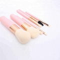 China factory privated label Wood Handle Nylon hair iron box makeup brushes set 3