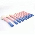 VDL China factory Private label Nylon hair Color Handle facial makeup brush Set 3