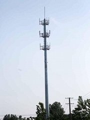 China Anti-wind galvanized single tube communication tower supplier