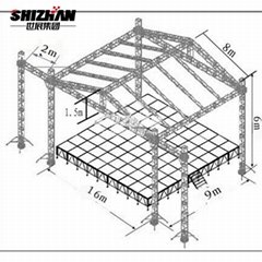 Aluminum outdoor stage truss event stage truss system