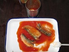 Canned Tuna in tomato sauce Preservation Instant food			